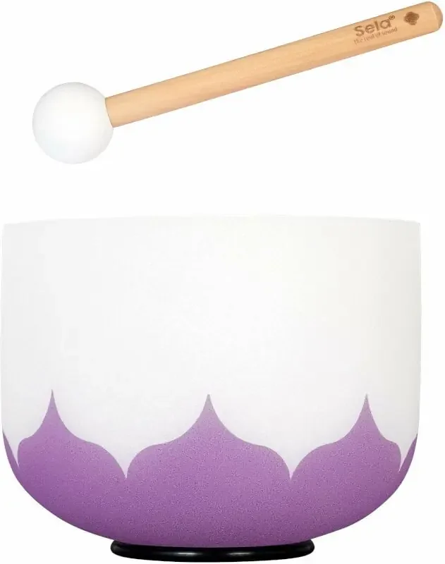 Sela SECL8B Lotus Bol chantant en cristal 8″ Crown Chakra
