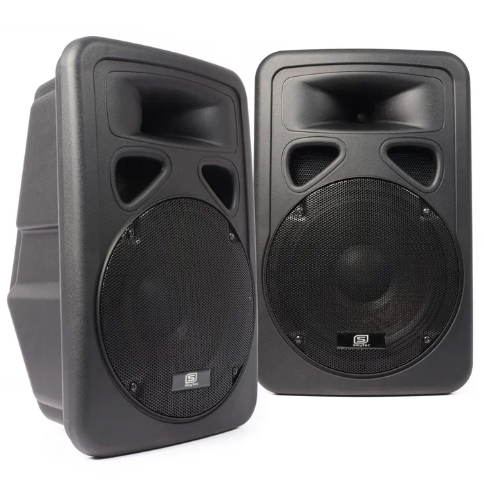 SkyTec SP1200A – 2 Enceintes Actives 12″, 600 Watts, Idéal pour une Utilisation Mobile