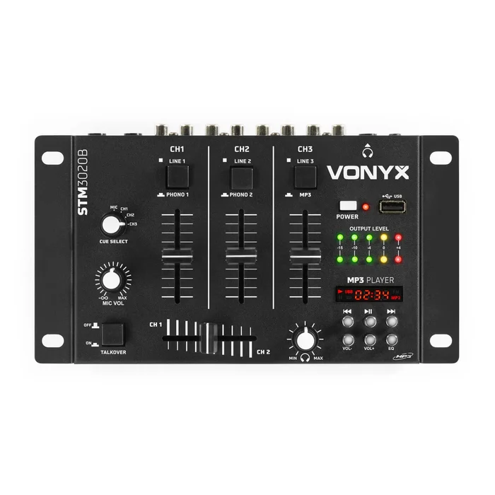 SkyTec STM-3020B – Table de Mixage 6 Canaux, Port USB, 3 Canaux Commutables