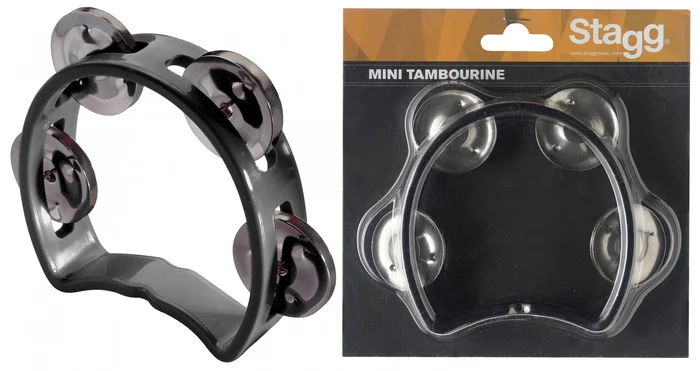 STAGG Mini Tambourin 4 Cymbalettes Plastique Noir