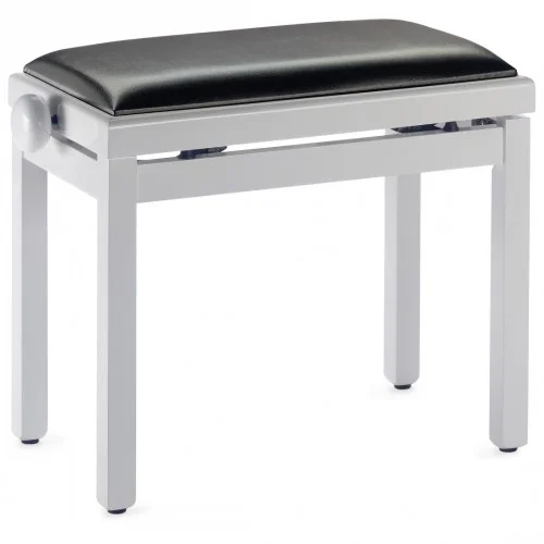 STAGG PB39 WHP SBK – BANQUETTE PIANO BLANC BRILLANT + SKAI NOIR