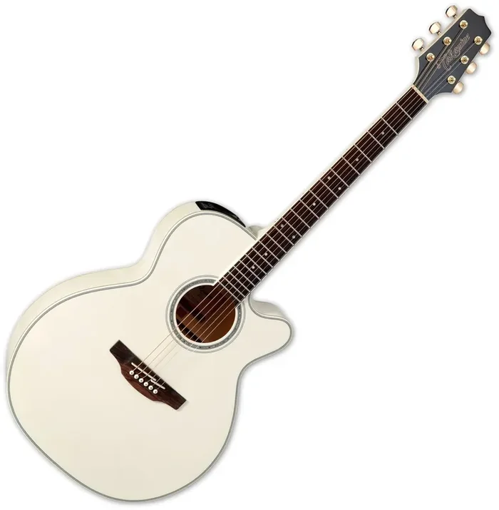 Takamine GN37CE PW Pearl White Guitare Jumbo acoustique-électrique