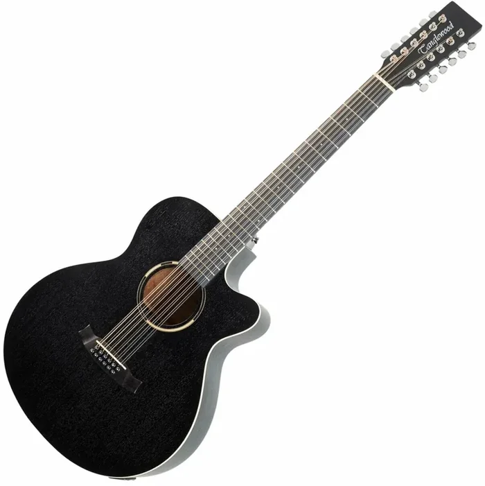 Tanglewood TWBB SFCE 12 Smokestack Black Guitares acoustique-électrique 12 cordes