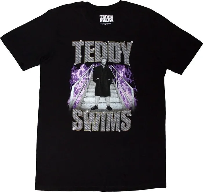 Teddy Swims T-shirt Retro Bootleg Unisex Black S