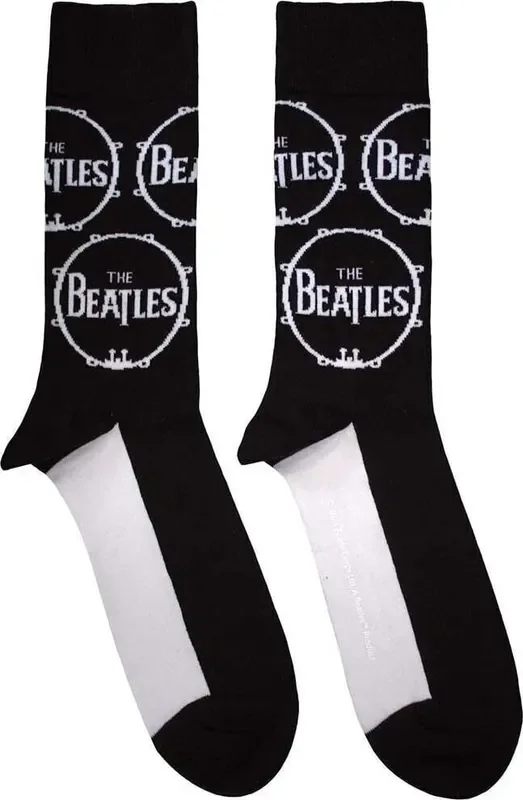 The Beatles Chaussettes Drum Logo Repeat Black 40-45