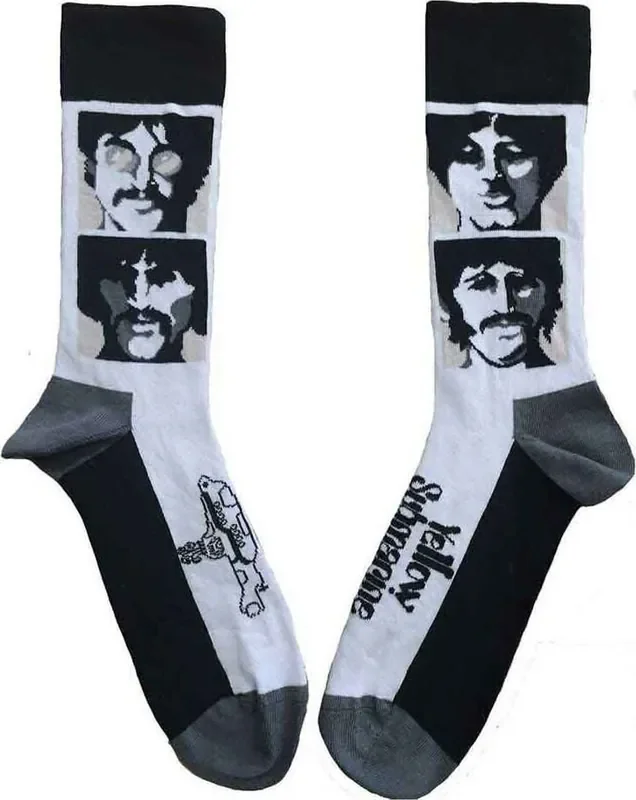 The Beatles Chaussettes Sea Of Science Faces Mono White 36-40