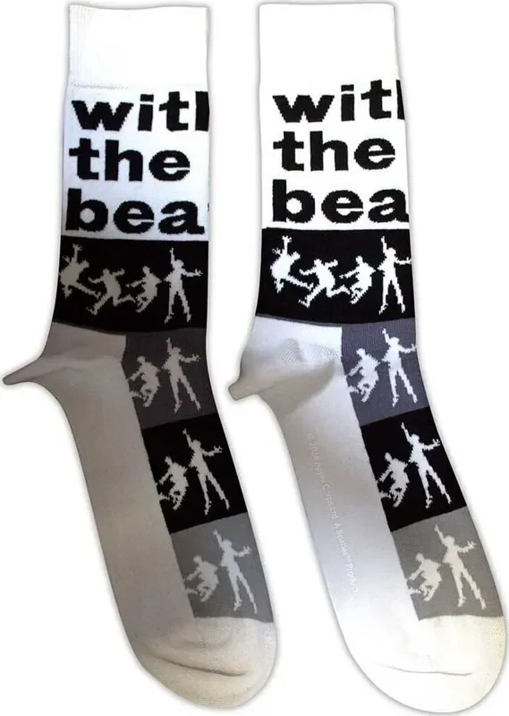The Beatles Chaussettes With The Beatles Silhouette Stripes White 40-45