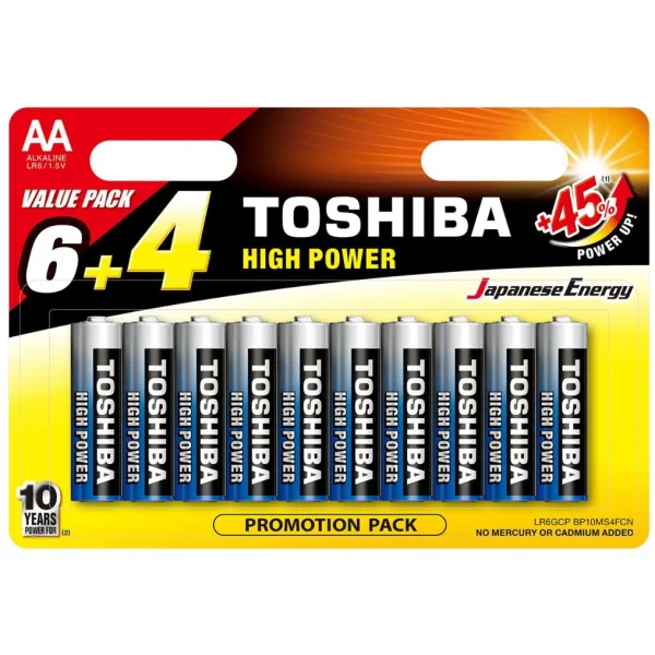 Toshiba Pile LR6/1,5V AA (Lot de 10)