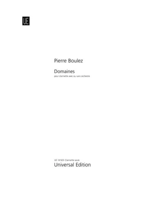 Universal Edition Boulez – Domaines – Clarinette
