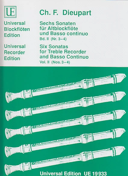 Universal Edition Dieupart C. – 6 Sonaten (NR 3-4) – Flute A Bec Alto et BC