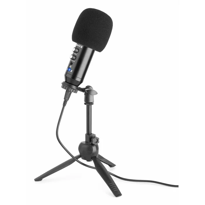 Vonyx CM320B – Microphone Studio USB avec Trépied – Noir