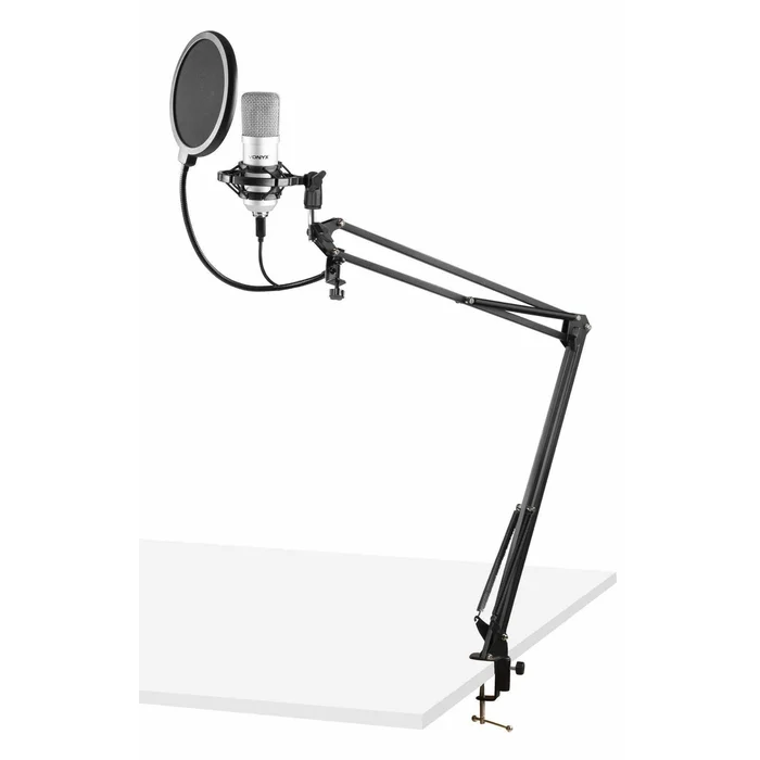 Vonyx CMS300S – Microphone Streaming avec Bras Articulé – Titane