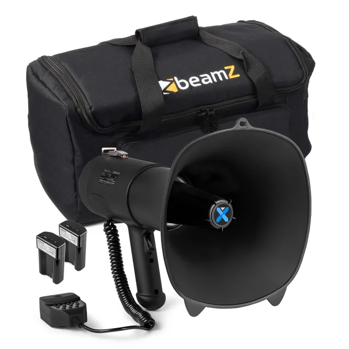 Vonyx MEG090 Pack Mégaphone 90W Noir – avec 2x Batteries MRB12 Rechargeables et Sac de Transport