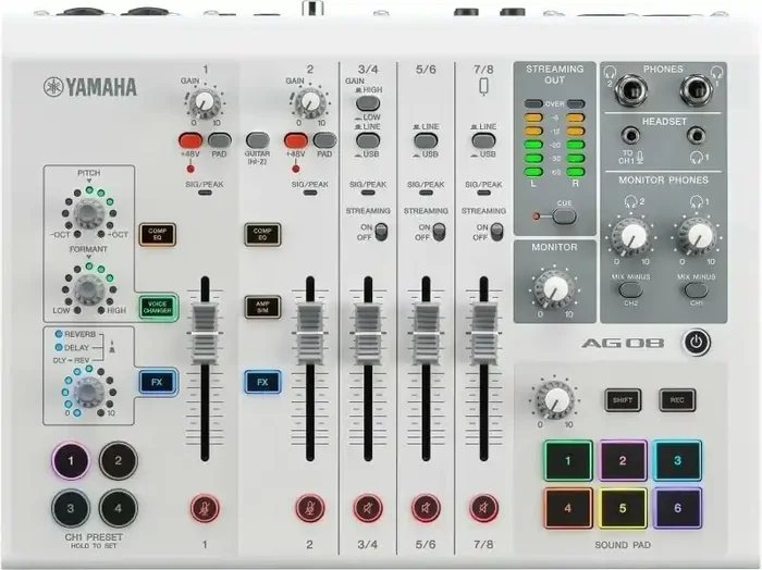Yamaha AG08 White Tables de mixage podcast